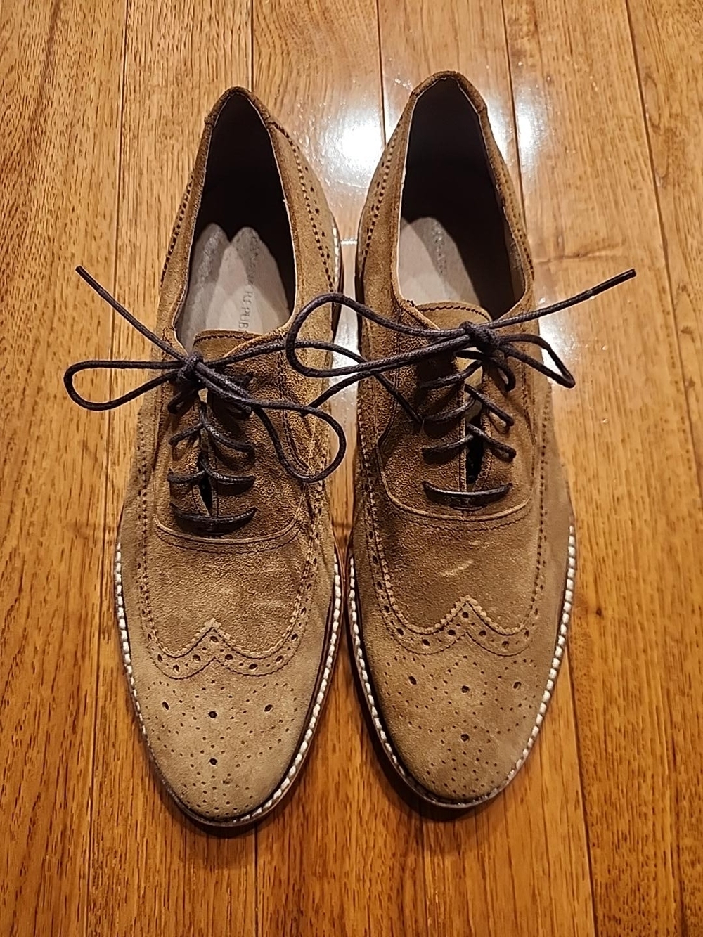 Banana Republic Brown Suede Wingtip Lace-Up Loafers Size 10